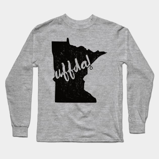 Minnesota Uffda! Scandinavian Distressed Long Sleeve T-Shirt by lucidghost